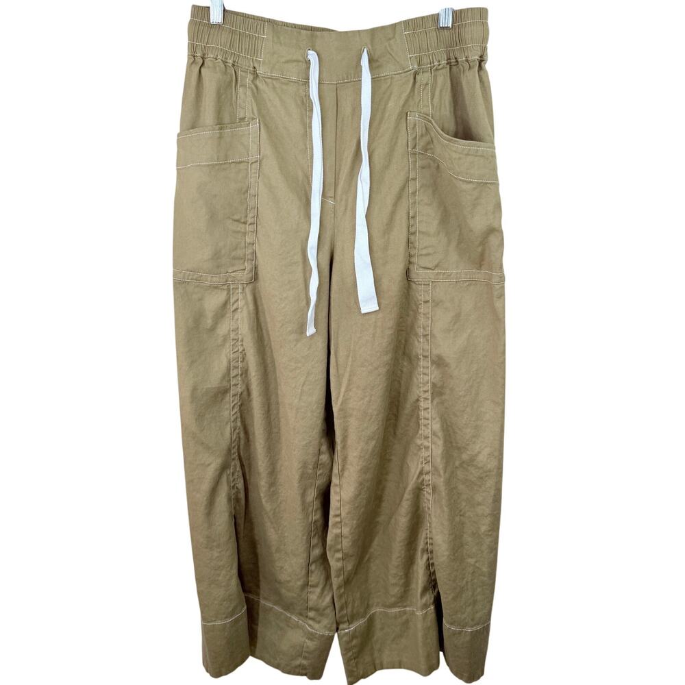 Maeve Anthropologie Women's Wide Leg Cargo Utility Drawstring Pants Size Medium